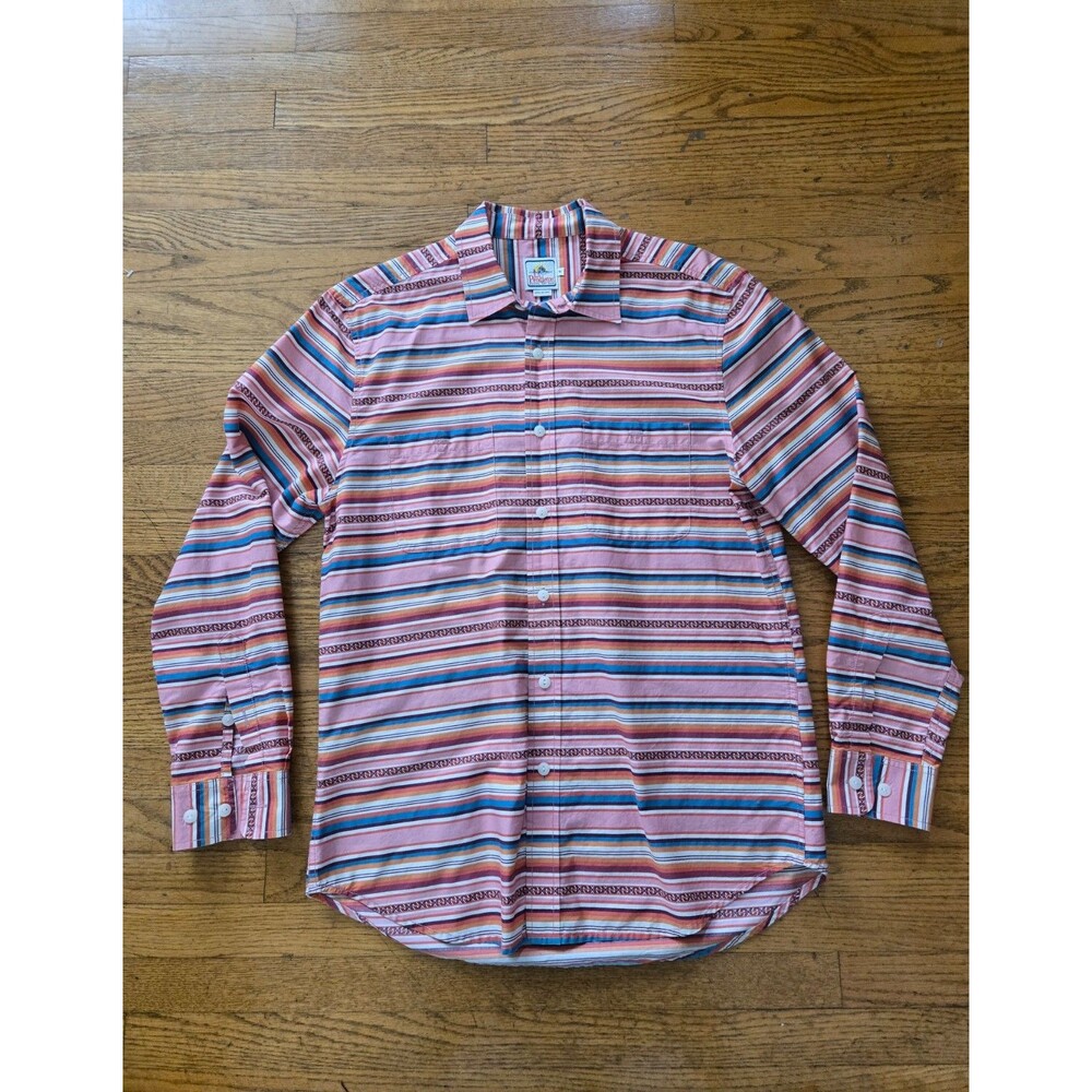Surf Pendleton Aztec Striped Long Sleeve Button Shirt Mens Medium Western